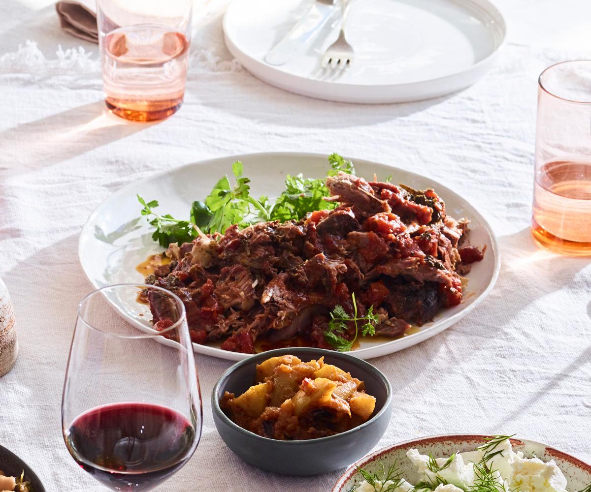 Lamb with roast-apple chutney