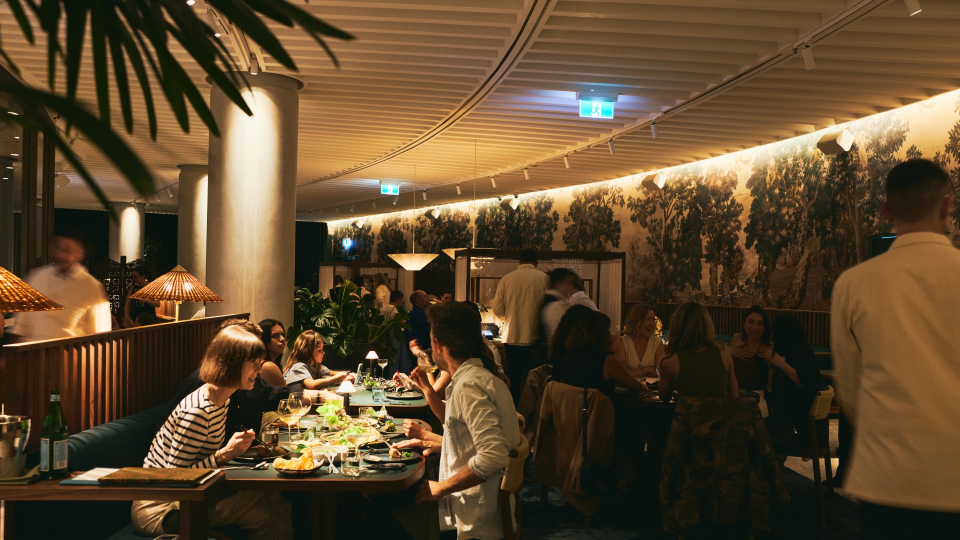 The moody dining space at Delta Rue in Sydney's CBD on Christmas Day 