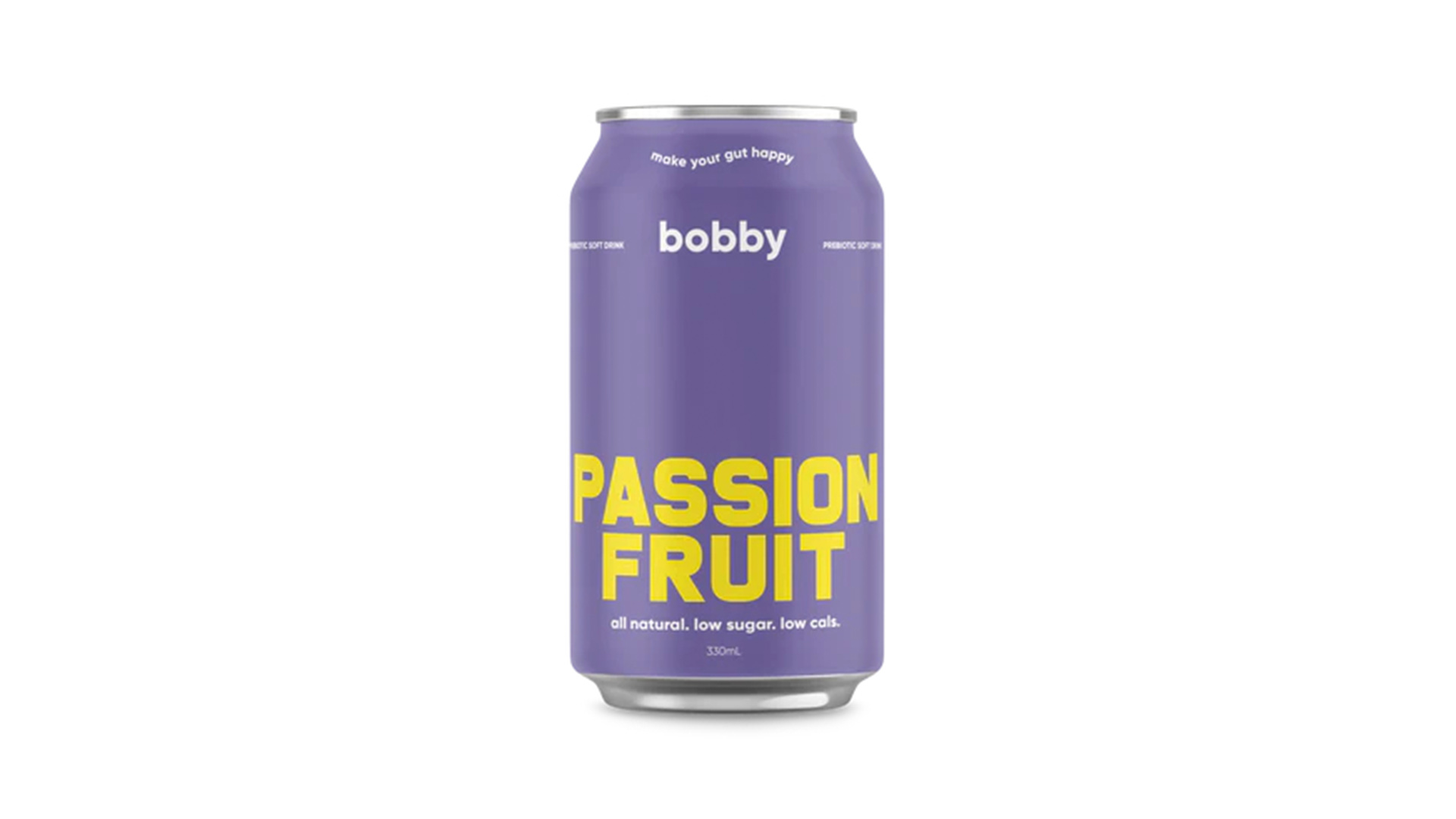 Best craft soda Australia: Bobby passionfruit soda can. 