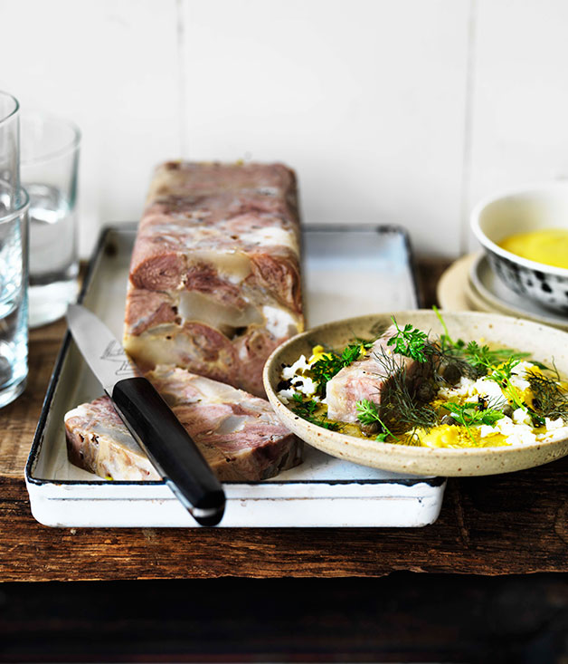 Pressed veal head terrine Gourmet Traveller