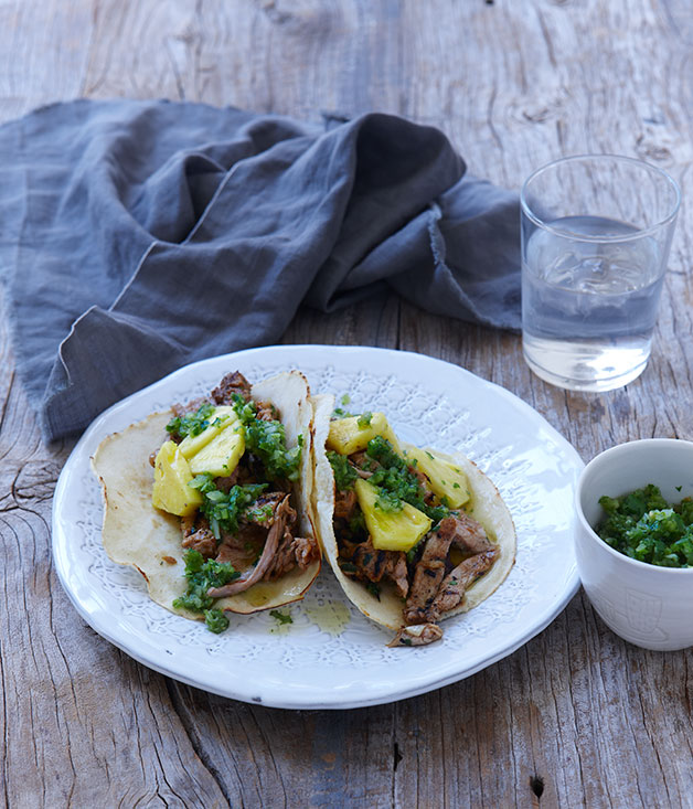 Pork and pineapple tacos
