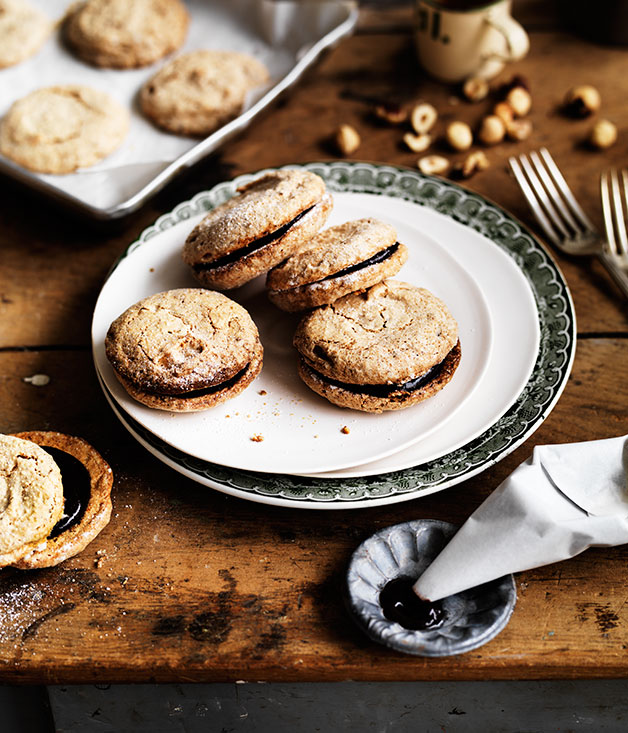 Crisp hazelnut meringues recipe Alice Waters recipe Gourmet Traveller