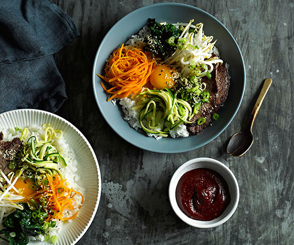 Beef bibimbap recipe | Gourmet Traveller