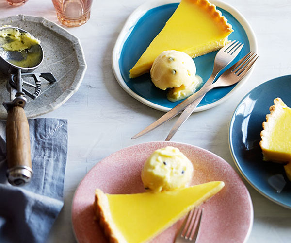 Tahitian lime pie with passionfruit sorbet